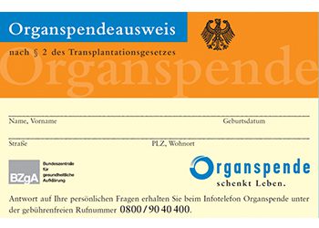 Organspendeausweis – … in Deutschland